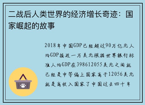二战后人类世界的经济增长奇迹：国家崛起的故事